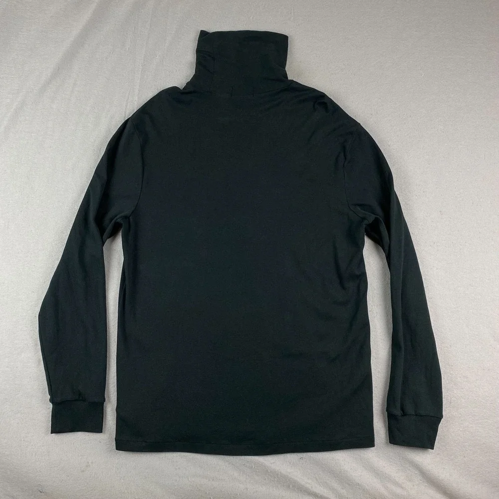 Polo Ralph Lauren Shirt Mens L black Turtleneck Long Sleeve flesh Pony Cotton